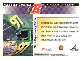 1997 Pinnacle Racer's Choice #44 Chad Little's Car Back