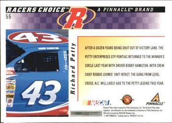 1997 Pinnacle Racer's Choice #55 Bobby Hamilton's Car Back