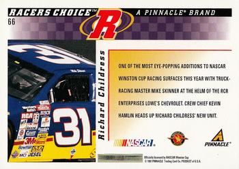 1997 Pinnacle Racer's Choice #66 Mike Skinner's Car Back