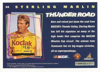 1997 Pinnacle Racer's Choice #92 Sterling Marlin Back