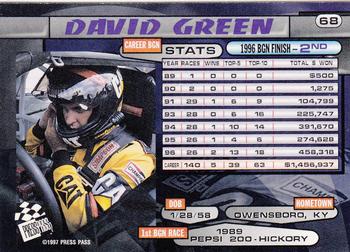 1997 Press Pass #68 David Green Back