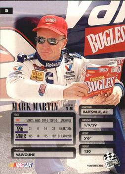 1997 Press Pass Premium #5 Mark Martin Back