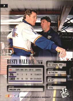 1997 Press Pass Premium #7 Rusty Wallace Back