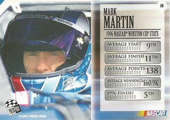 1997 Press Pass VIP #16 Mark Martin Back