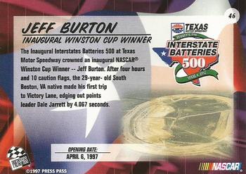 1997 Press Pass VIP #46 Jeff Burton Back