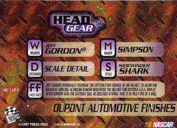 1997 Press Pass VIP - Head Gear #HG 3 Jeff Gordon Back