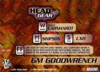 1997 Press Pass VIP - Head Gear #HG 1 Dale Earnhardt Back