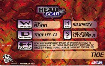 1997 Press Pass VIP - Head Gear #HG 7 Ricky Rudd Back