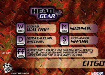1997 Press Pass VIP - Head Gear #HG 9 Michael Waltrip Back