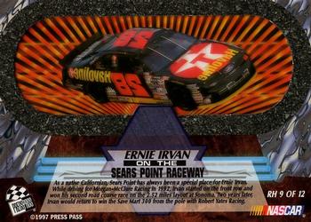 1997 Press Pass VIP - Ring of Honor #RH 9 Ernie Irvan's Car Back