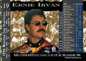 1997 Score Board Racing IQ #19 Ernie Irvan Back