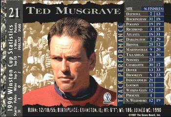 1997 Score Board Racing IQ #21 Ted Musgrave Back