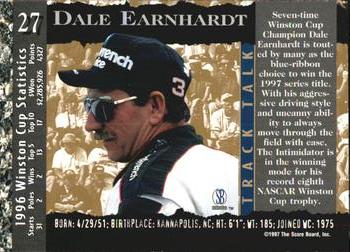 1997 Score Board Racing IQ #27 Dale Earnhardt Back