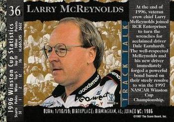 1997 Score Board Racing IQ #36 Larry McReynolds Back