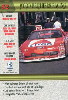 1997 Score Board #52 Michael Waltrip's Car Back