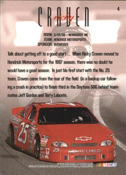 1997 SkyBox NASCAR Profile #4 Ricky Craven Back
