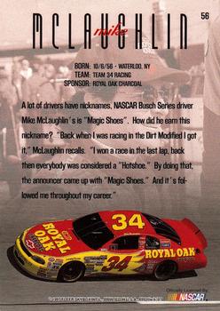1997 SkyBox NASCAR Profile #56 Mike McLaughlin Back