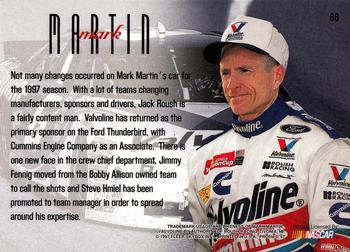 1997 SkyBox NASCAR Profile #66 Mark Martin's Car Back