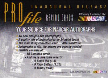 1997 SkyBox NASCAR Profile #NNO Jeff Gordon Back