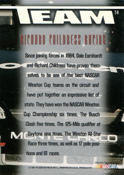1997 SkyBox NASCAR Profile - Team #T4 Dale Earnhardt Back