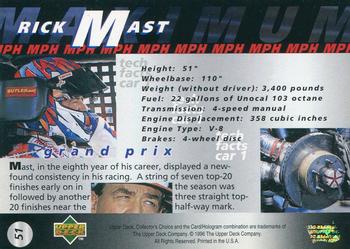 1997 Collector's Choice #51 Rick Mast's Car Back