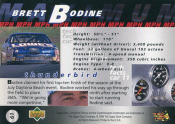 1997 Collector's Choice #61 Brett Bodine's Car Back