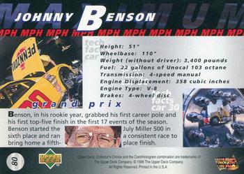 1997 Collector's Choice #80 Johnny Benson's Car Back