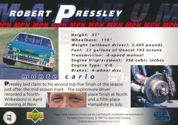 1997 Collector's Choice #83 Robert Pressley's Car Back