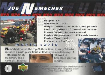 1997 Collector's Choice #85 Joe Nemechek's Car Back