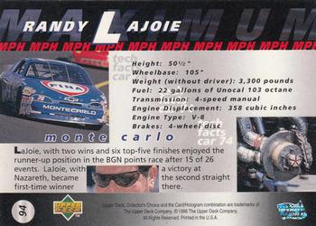 1997 Collector's Choice #94 Randy LaJoie's Car Back