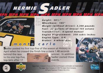 1997 Collector's Choice #97 Hermie Sadler's Car Back