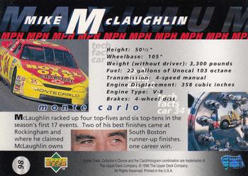 1997 Collector's Choice #98 Mike McLaughlin's Car Back