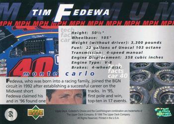 1997 Collector's Choice #99 Tim Fedewa's Car Back