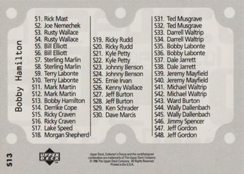 1997 Collector's Choice - Speedecals #S13 Bobby Hamilton's Car Back