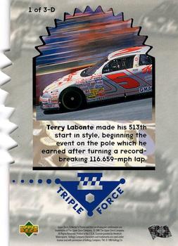 1997 Collector's Choice - Triple Force #1-D Terry Labonte Back