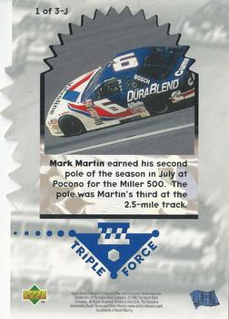 1997 Collector's Choice - Triple Force #1-J Mark Martin Back