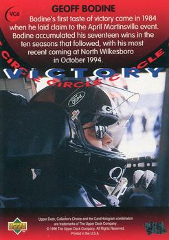 1997 Collector's Choice - Victory Circle #VC6 Geoff Bodine Back