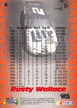 1997 Maxx #2 Rusty Wallace Back