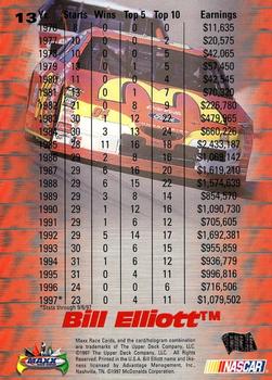 1997 Maxx #13 Bill Elliott Back