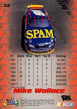 1997 Maxx #32 Mike Wallace Back