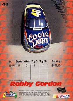 1997 Maxx #40 Robby Gordon Back