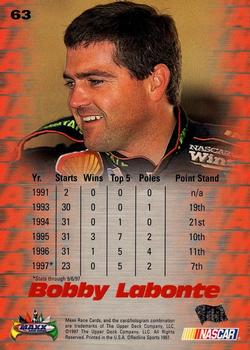 1997 Maxx #63 Bobby Labonte's Car Back