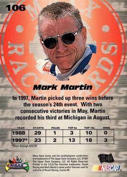 1997 Maxx #106 Mark Martin Back