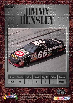 1997 Maxx - Rookies of the Year #MR5 Jimmy Hensley Back