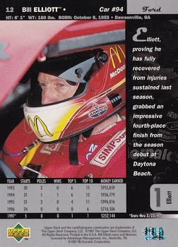 1997 Upper Deck Road to the Cup #12 Bill Elliott Back