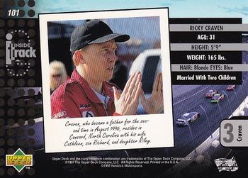 1997 Upper Deck Road to the Cup #101 Ricky Craven Back
