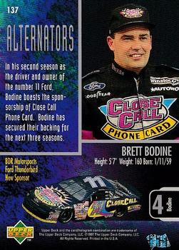 1997 Upper Deck Road to the Cup #137 Brett Bodine Back