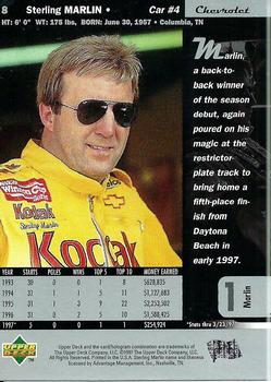 1997 Upper Deck Road to the Cup #8 Sterling Marlin Back