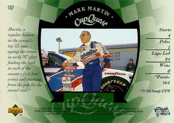 1997 Upper Deck Road to the Cup - Cup Quest #CQ7 Mark Martin Back