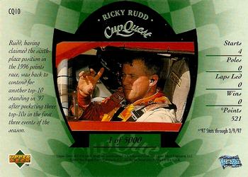 1997 Upper Deck Road to the Cup - Cup Quest #CQ10 Ricky Rudd Back